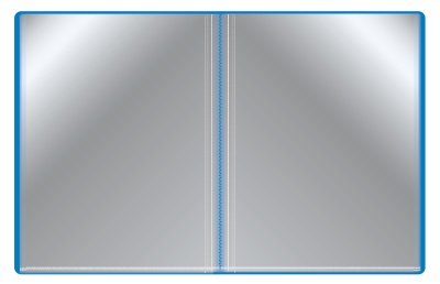 Папка с 40 прозр.вклад. Бюрократ -BPV40BLUE A4 пластик 0.65мм торц.карм с бум. встав синий