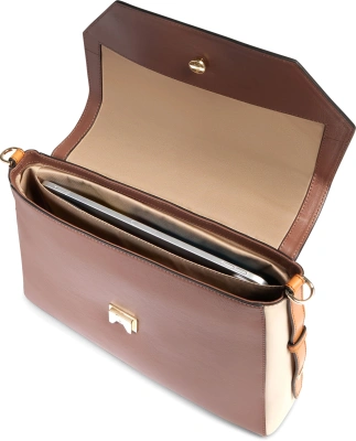 Сумка женская Piquadro Circle BD6777W92/MBE коричневая/бежевая натур.кожа