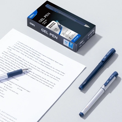 Ручка гелев. Deli EG159-BL ассорти d=1.0мм син. черн. резин. манжета