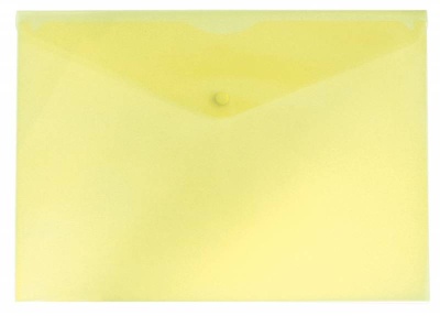 Конверт на кнопке Бюрократ -PK803TYEL A4 пластик 0.15мм желтый