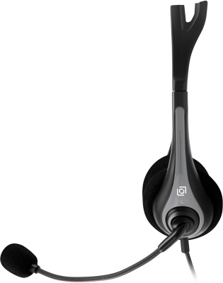 Наушники с микрофоном Оклик HS-M300 черный/серый накладные оголовье (1876323)
