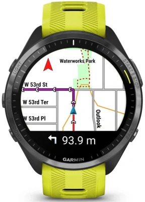 Смарт-часы Garmin Forerunner 965 47мм 1.4" AMOLED корп.черный рем.черный/желтый разм.брасл.:135-205мм (010-02809-12)