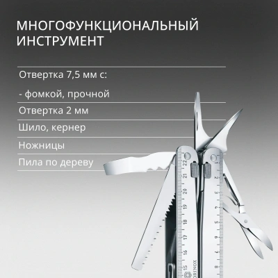 Мультитул Victorinox SwissTool X Plus Ratchet (3.0339.L) 115мм 39функц. мини-отвертка/штопор/набор бит/удлинитель/чехол кожаный серебристый карт.коробка