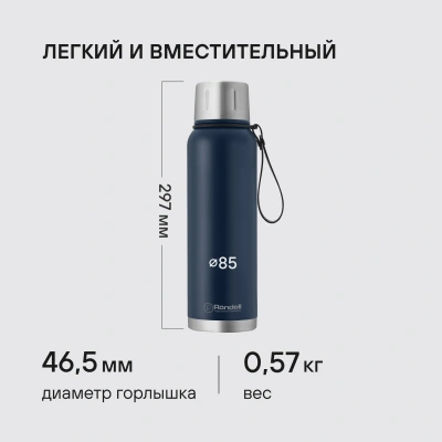 Термос Rondell Promenade RDS-1820 для напитков 1л. синий карт. коробка