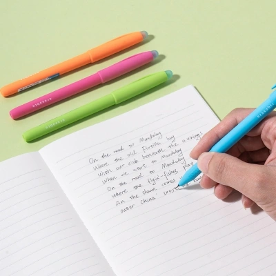 Набор ручек гелев. Deli (EG163-BK-P) ассорти d=0.5мм черн. черн. кор. (12шт) игловидный пиш. наконечник кругл. стираемая стираемые чернила