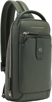 Рюкзак слинг мужской Piquadro Tebe CA7155W144/VE хаки натур.кожа