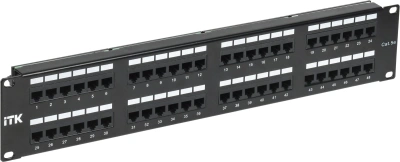 Патч-панель ITK PP48-2UC5EU-D05 19" 2U 48xRJ45 кат.5e UTP