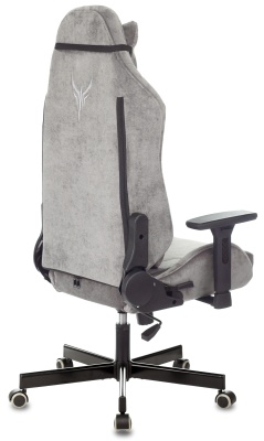 Кресло игровое Knight N1 Fabric серый Light-19 с подголов. крестов. металл