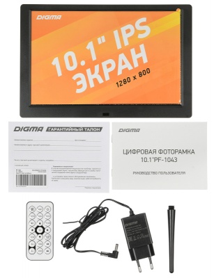Фоторамка Digma 10.1" PF-1043 IPS 1280x800 черный пластик ПДУ Видео