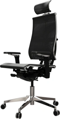 Кресло руководителя эргономичное Метта Yoga 4DF B2-5D - YM93 черный сиденье черный сетка с подголов. крестов. сталь хром