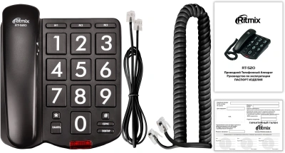 Телефон проводной Ritmix RT-520 черный