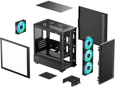 Корпус Deepcool CC350 4F черный без БП mATX 8x120mm 2x140mm 2xUSB2.0 1xUSB3.0 audio bott PSU