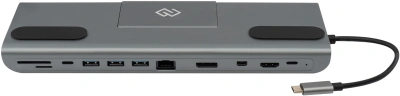 Стыковочная станция Digma DS-991 USB Type-C серый 1xHDMI 1xDP 1xminiDP 1xRJ-45 1xUSB Type-C 3xUSB 3.0