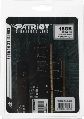 Память DDR5 2x8GB 4800MHz Patriot PSD516G4800K Signature RTL Gaming PC5-38400 CL40 DIMM UDIMM 288-pin 1.1В Ret