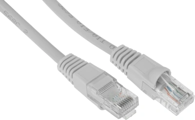 Патч-корд KingPrice KP-PC-c5e-2m-g 1Гбит/с UTP 4 пары cat.5E CCA molded 2м серый RJ-45 (m)-RJ-45 (m)