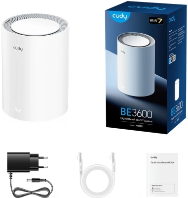 Бесшовный Mesh роутер Cudy M3600 (M3600(1-PACK)) BE3600 10/100/1000BASE-T белый