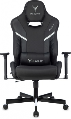 Кресло игровое Knight Thunder 5X черный экокожа с подголов. крестов. металл