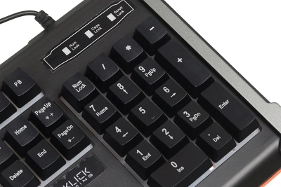 Клавиатура Оклик 710G BLACK DEATH черный/оранжевый USB Multimedia for gamer LED (476393) кабель 1.5м