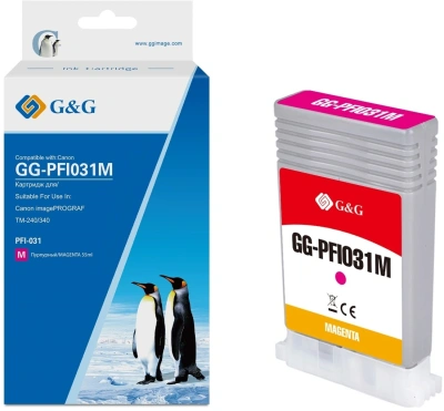 Картридж струйный G&G GG-PFI031M PFI-031M пурп.пигм. (55мл) для Canon imagePROGRAF TM-240/340