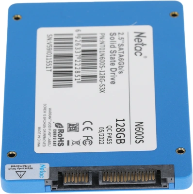 Накопитель SSD Netac SATA-III 128GB NT01N600S-128G-S3X N600S 2.5"