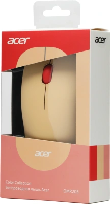 Мышь Acer OMR205 розовый/бежевый оптическая 1200dpi беспров. USB для ноутбука 3but (ZL.MCEEE.02L)