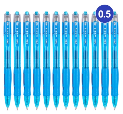 Ручка гелев. автоматическая Deli Arris EG08-BL прозрачный/голубой d=0.5мм син. черн. резин. манжета