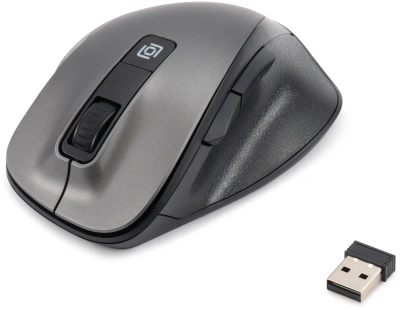 Мышь Оклик 504MW черный/серый оптическая 1600dpi silent беспров. USB 6but (2004736)