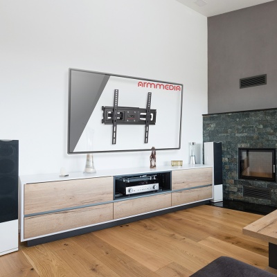 Кронштейн для телевизора Arm Media LCD-417 черный 26"-55" макс.35кг настенный поворотно-выдвижной и наклонный