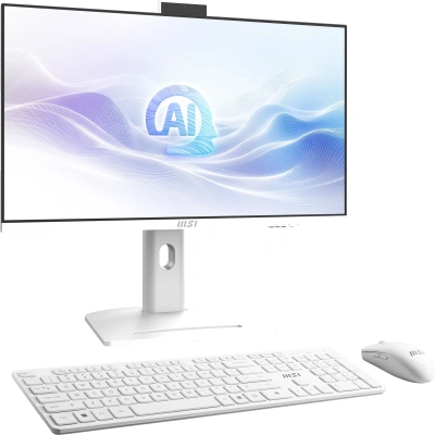 Моноблок MSI Modern AM273QP AI 1UM-095XRU 27" WQHD Core Ultra 7 155H (1.4) 16Gb SSD1Tb Graphics CR без ОС 2.5xGbitEth WiFi BT 150W клавиатура мышь Cam белый 2560x1440