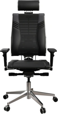 Кресло руководителя эргономичное Метта Yoga 4DT B2-15D - YM93+Infinity+carbon черный сетка/кожа с подголов. крестов. алюминий хром