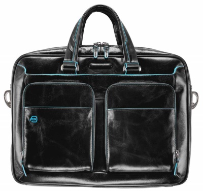 Деловая сумка Piquadro Blue Square CA2849B2/N с отделением для ноутбука 15" черная натур.кожа
