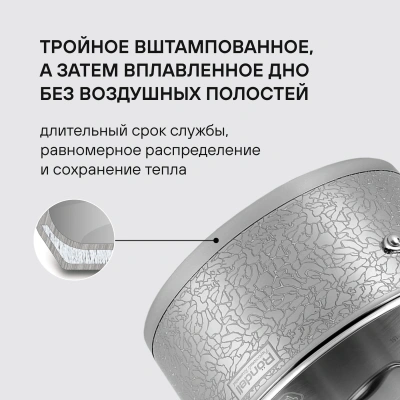 Кастрюля Rondell Vintage RDS-343 3л. d=20см (с крышкой) стальной