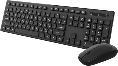 Клавиатура + мышь Оклик S255W клав:черный мышь:черный USB беспроводная Multimedia (1909361)