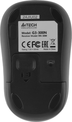 Мышь A4Tech G3-300N черный оптическая 1200dpi беспров. USB для ноутбука 3but (G3-300N (BLACK))