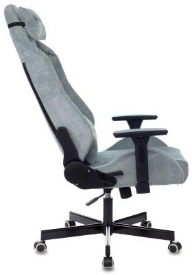 Кресло игровое Knight N1 Fabric серо-голубой Light-28 с подголов. крестов. металл