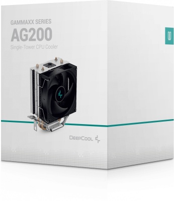 Устройство охлаждения(кулер) Deepcool AG200 Soc-AM5/AM4/1200/1700/1851 серебристый 4-pin 18-31dB Al+Cu 100W 304gr Ret (R-AG200-BKNNMN-G)