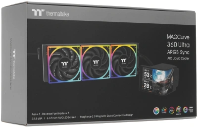 Система водяного охлаждения Thermaltake MAGCurve 360 Ultra ARGB Soc-AM5/AM4/1200/1700/1851 черный 4-pin 32.8-35.1dB Al LCD Ret (CL-W453- PL12SW-A)
