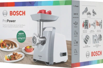 Мясорубка Bosch ProPower MFW66020 1800Вт белый/серый