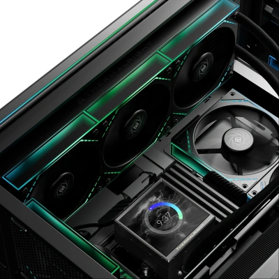 Система водяного охлаждения Thermalright Peerless Vision 360 ARGB Soc-AM5/AM4/1200/1700/1851 черный 4-pin 28.2dB Al LCD Ret (P-VISION-360-BL-ARGB)