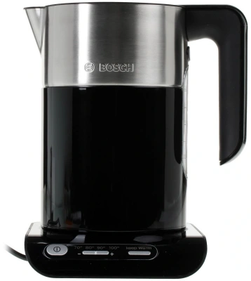 Чайник электрический Bosch TWK8613P 1.5л. 2400Вт черный/серебристый корпус: пластик/металл