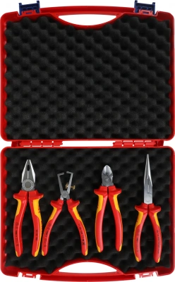 Набор инструментов Knipex KN-002015 4 предмета диэлектр.покр. (жесткий кейс)