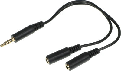 Адаптер аудио A4Tech AD-3P 2xJack 3.5 (f)/Jack 3.5 (m) 0.2м. черный