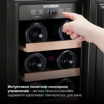Винный шкаф Hyundai HBWC 0831 SU 1-нокамерн. черный