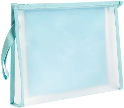 Папка на молнии Deli PP109BLUE A4 ЭВА прозрачный внутр. цвет молнии голубой 2 внутр. кармана