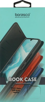 Чехол (флип-кейс) BoraSCO для Xiaomi Redmi Note 13 4G Book Case черный (72993)