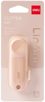 Нож канцелярский Deli EM591 розовый