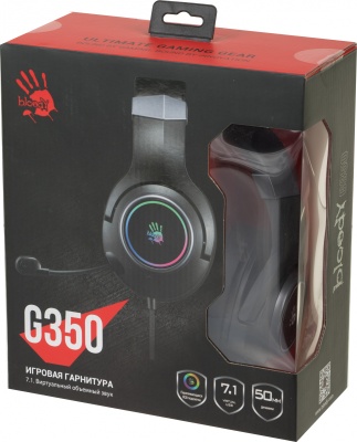 Наушники с микрофоном A4Tech Bloody G350 черный 2м мониторные USB оголовье (G350 USB/ BLACK)