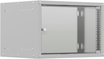 Шкаф коммутационный NTSS (NTSS-WL6U5535GS) настенный 6U 550x350мм пер.дв.стекл несъемн.бок.пан. 30кг серый 270мм 8.3кг 110град. 370мм IP20 укомплектованный