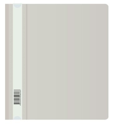 Папка-скоросшиватель Бюрократ Люкс -PSL20A5GREY A5 прозрач.верх.лист пластик серый 0.14/0.18