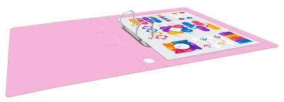 Папка на 2-х D-кольцах Бюрократ Минерал GEM0812/2RPIN A4 пластик 0.7мм кор.32мм торц.карм с бум. встав розовый аметист